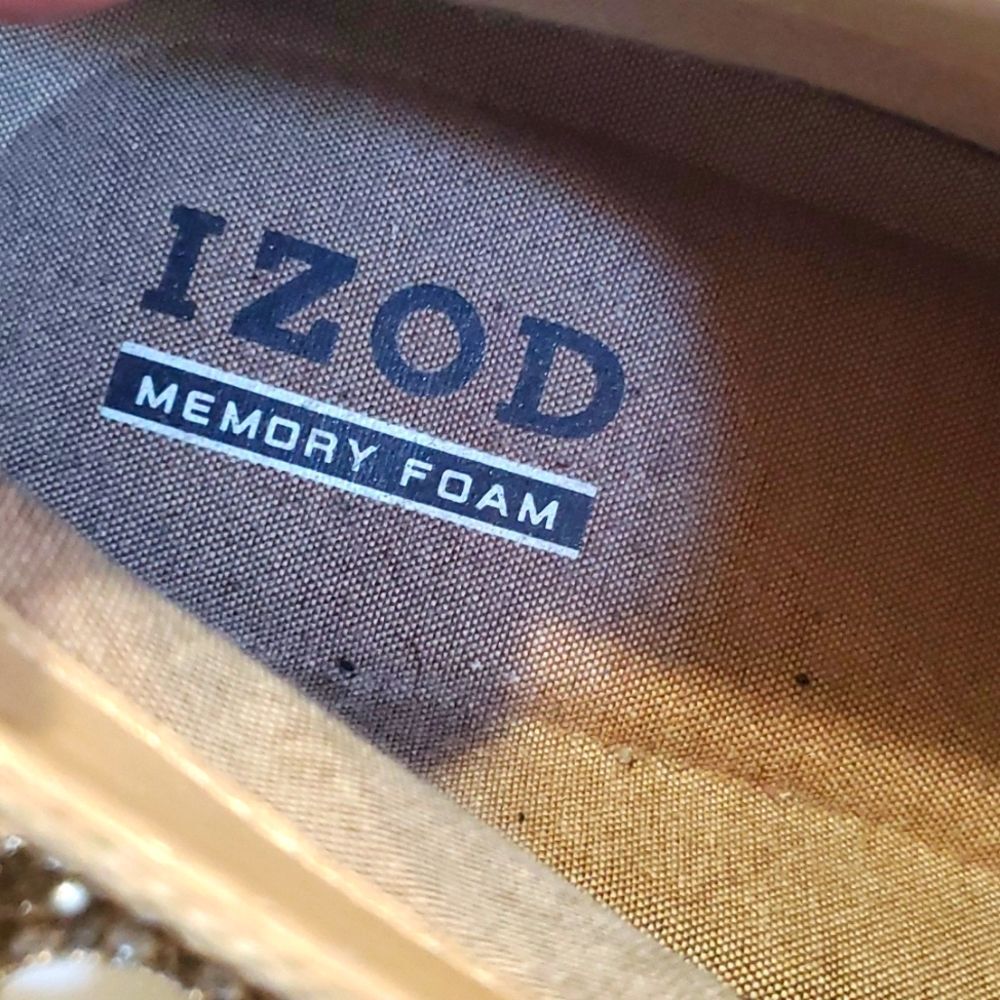 IZOD Memory Foam Incent Tan Oxford Canvas Casual Shoe Booties Size 13 Cap Toe - Picture 10 of 10